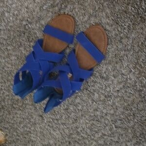 Saphire Blue Grecian style sandal NEW, never worn